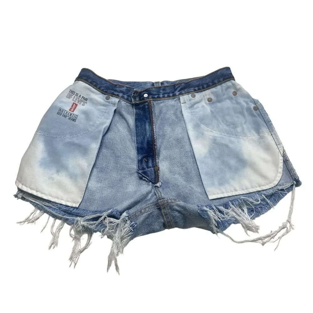 Vintage Levi’s 550 Cut-Offs Denim Shorts Frayed Hem Distressed Blue Sz 10